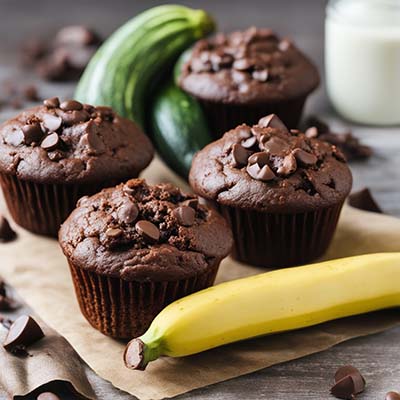 Double Chocolate Courgette Muffins